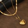 Beautiful Heart Shaped Titanium Steel Necklace For Trendy Women With Adjustable Options Length