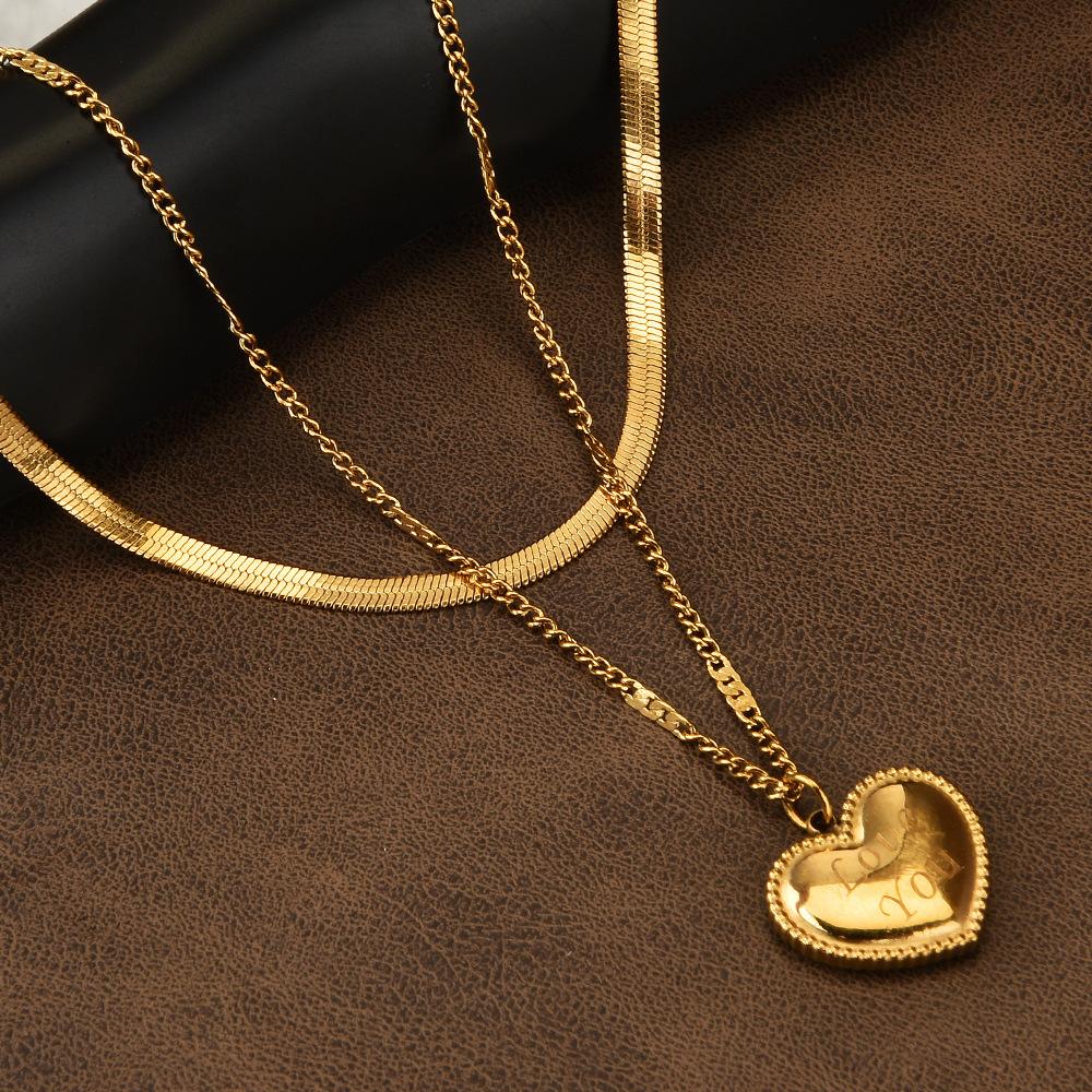Beautiful Heart Shaped Titanium Steel Necklace For Trendy Women With Adjustable Options Length