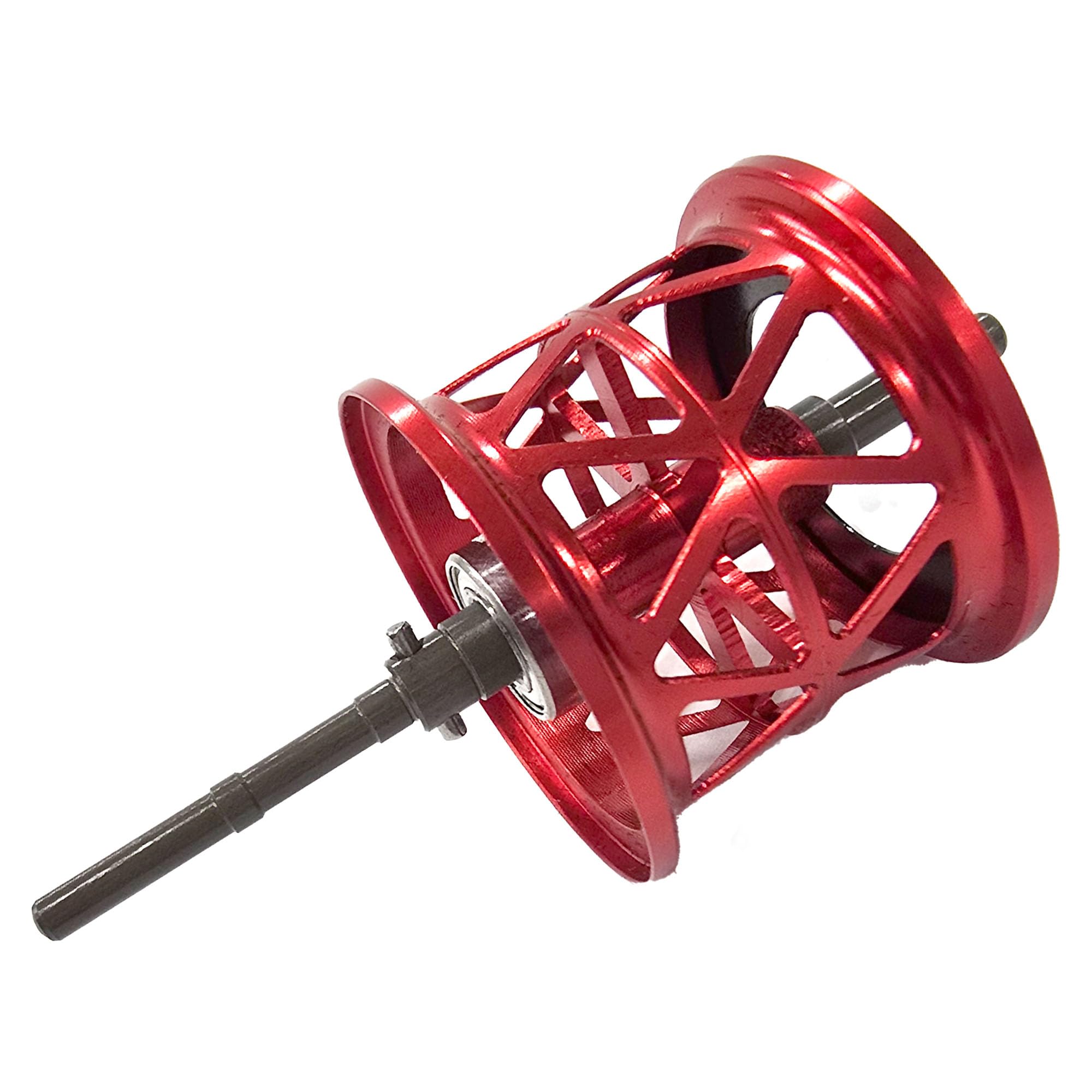 

VISPREA Baitcasting Reel Replacement Spool Shallow Groove Spool for DAIWA CC80 CR80 CG80 BASSX Shallow Spool Bait Finesse Spool Metal Renovation красный