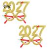 Colorful Festive Glasses for Parties 2 Pcs 2027 New Year Eyeglasses, Plastic Glitter Number Glass Frame, Happy Party Decorations Shiny Unisex Headband