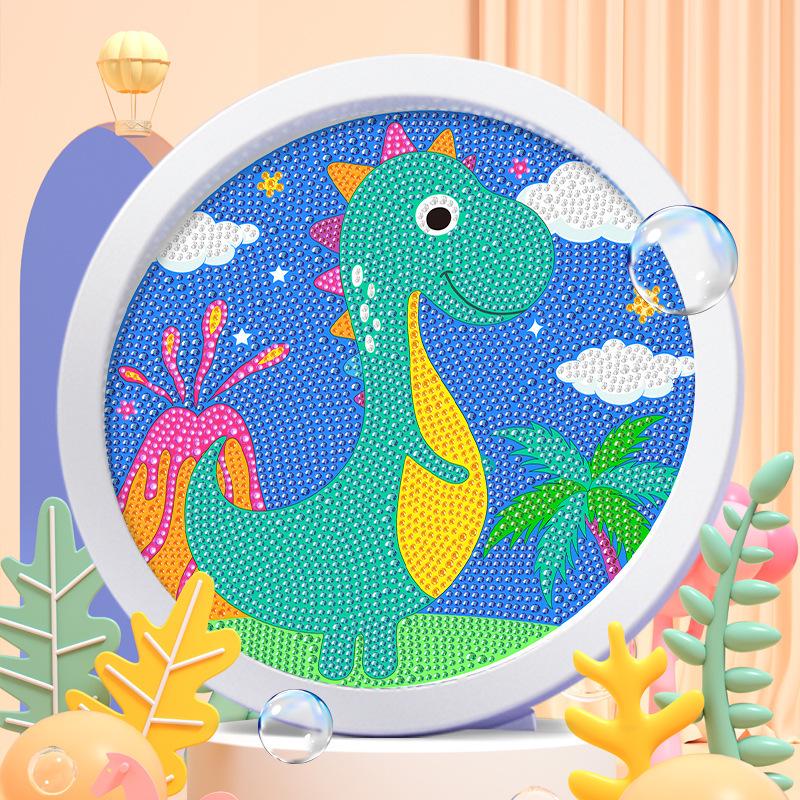 Round Frame Unicorn Diamond Painting Kit: Creative DIY Children's Handmade Sticker Art with Frame