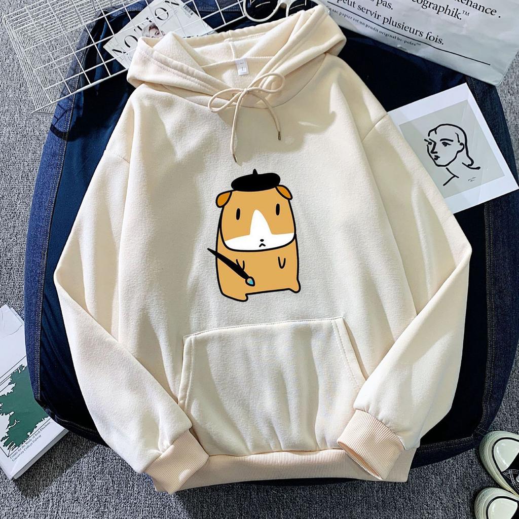 Couple Style Hats for Men and Women, Puppy Print Hooded Sweatshirts, Autumn and Winter Korean Style Trendy Versatile Tops