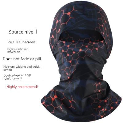 Sun Protection Mask for Men, Ice Silk Headscarf, Cycling Neck Gaiter, Neck Protector, Summer Fishing Full-Face Cover, Face Mask