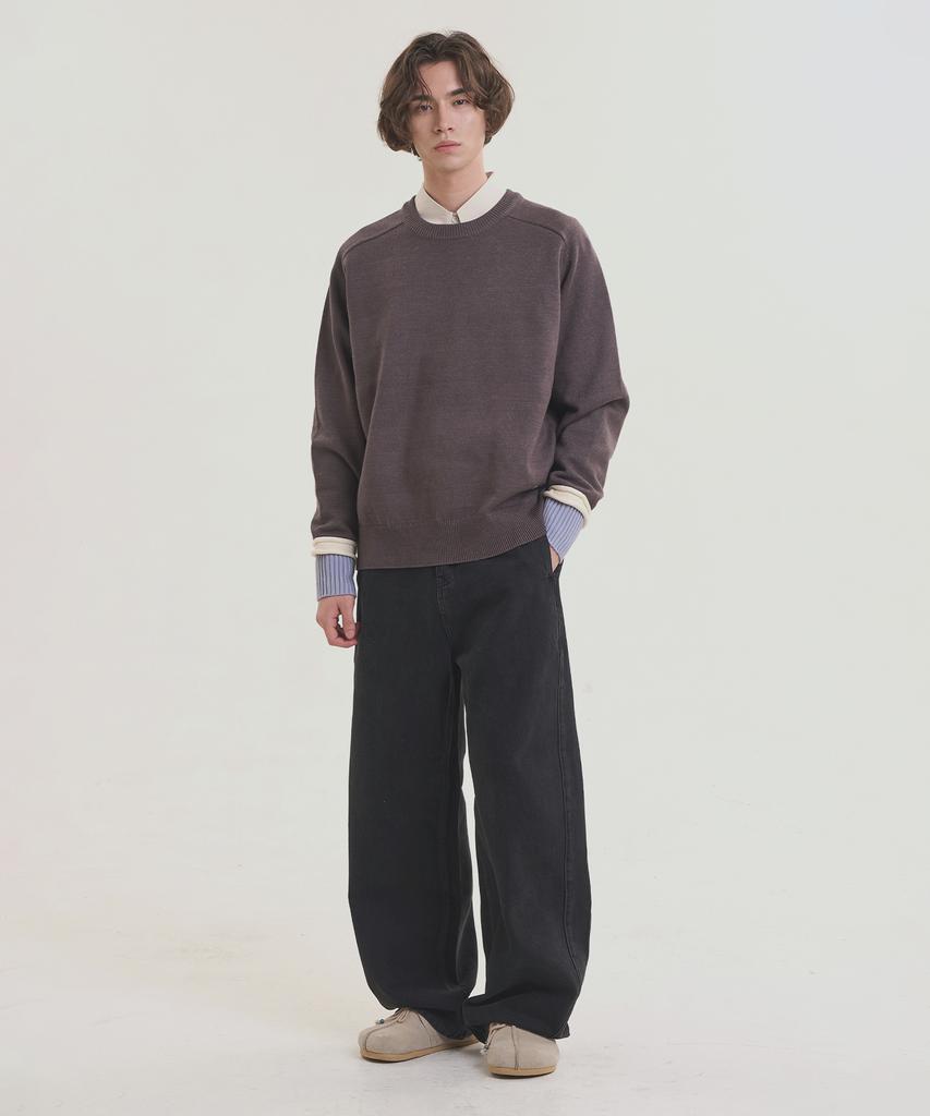 NOISE Triple Layered Round Knit - Charcoal