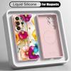 INS Watercolor Floral Case For Samsung Galaxy S26 S25 Ultra S24 Plus S23 S22 Ultra Magnetic For Magsafe Liquid Silicone Cover