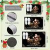 Christmas Happy Front Door Carpet Santa Claus Indoor Entrance Black Anti-Slip Floor Mat Holiday Home Decoration