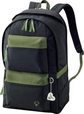 Des OLIVE des OLIVE Współpraca z Ririką Tanabe Plecak z wieloma kieszeniami 30L dla dziewcząt w wieku szkolnym Czarny x Zielony [OLIVE school] [OLIVE school]