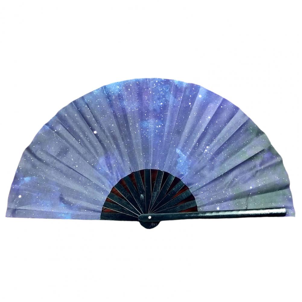 Folding Fan Floral Leopard Starry Sky Print Dance Fan Stylish Handheld Fan Home Decor Ornaments Dance Hand Fan Art Craft Gift
