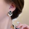 Glasur Schwarz Quadrat Kristall Schmetterling Imitation Perle Stud Ohrring für Frauen Temperament Schmuck Weihnachten Freundin Geschenk