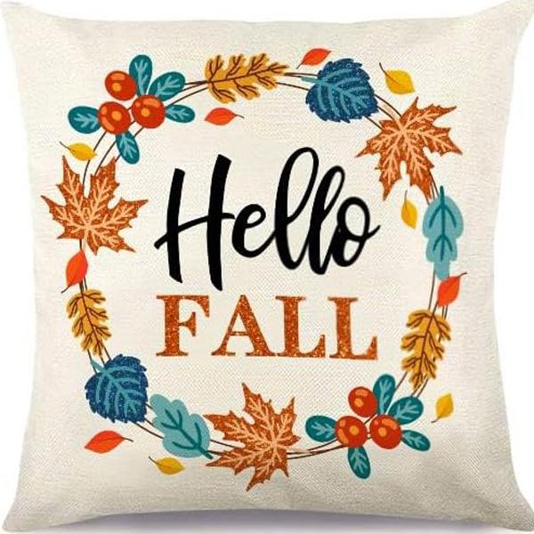 

Дім Осінь День Подяки Подушка Гарбуз Кленовий Листок Розпис Текст Подушка Чохол для Подушки Принт 45 * 45Cm [without core]