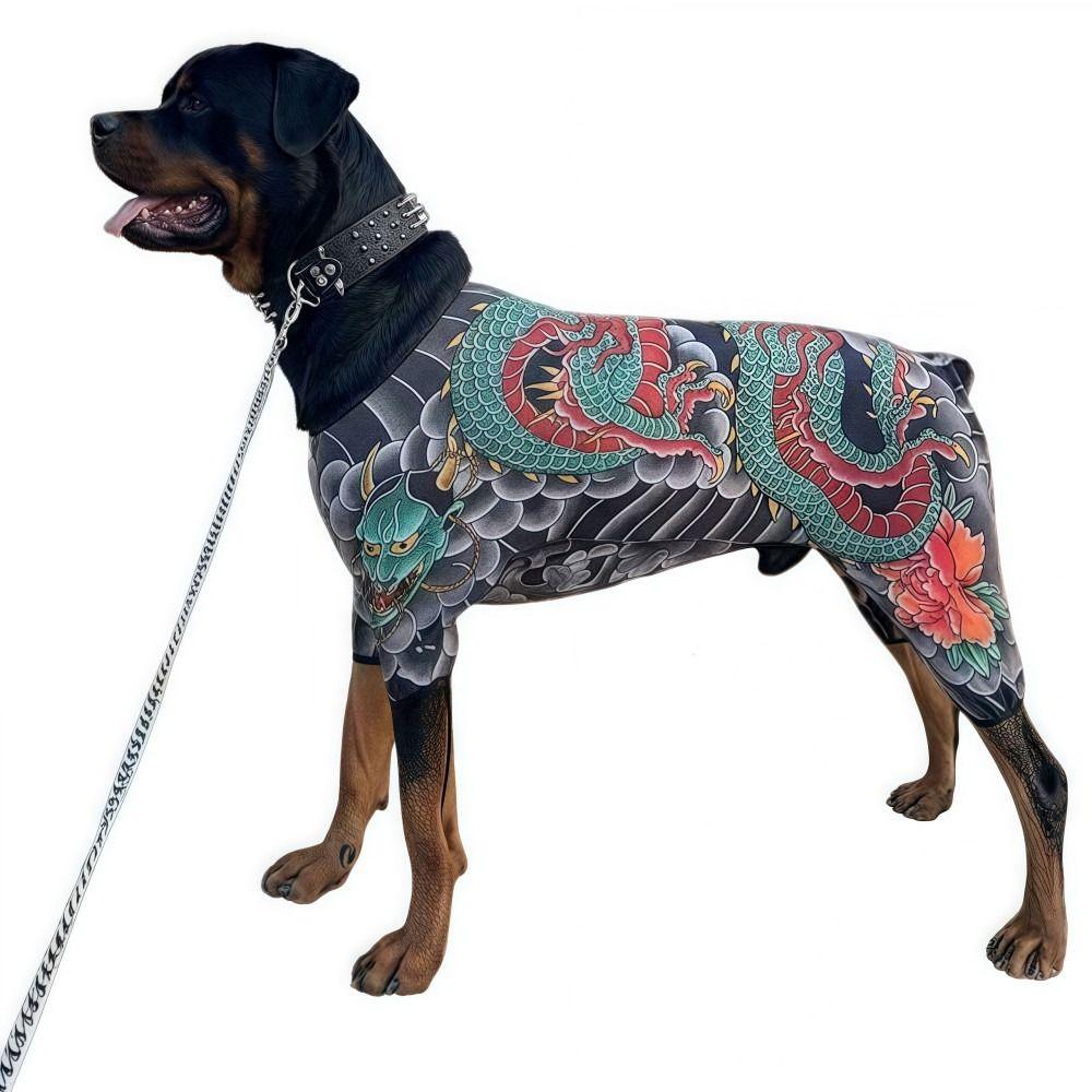 Four Seasons Pet Tattoo Vest Funny Pet Clothes Creativity Dog Cat Tattoo Jacket For Pet S To 6XL