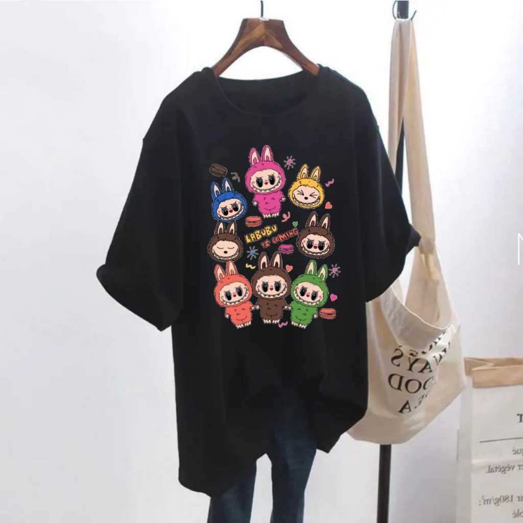 

Женская футболка с коротким рукавом свободного кроя, блузка с коротким рукавом, модный принт с рисунком Лабубу XXXL