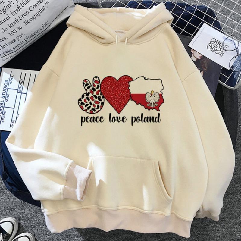Polen Hoodie Muster moderner Stil Harajuku Manga jugendlich lustig Damen Trainingsanzüge Anime Manga trendig