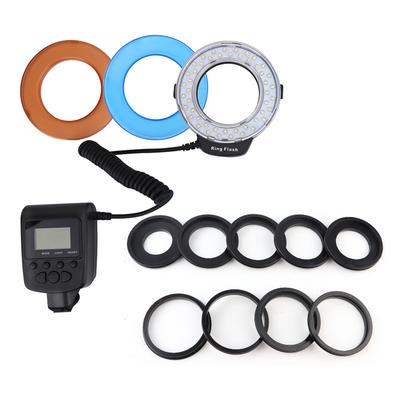 Tragbarer LED Ringblitz Batteriebetrieben Aufhelllicht mit Farbfiltern Adapter Fotografie