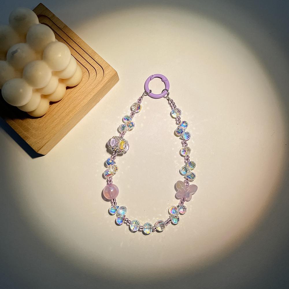 

Anti-Lost Phone Chain Teardrop Bead Camera Chain New Crystal Pendant фиолетовый