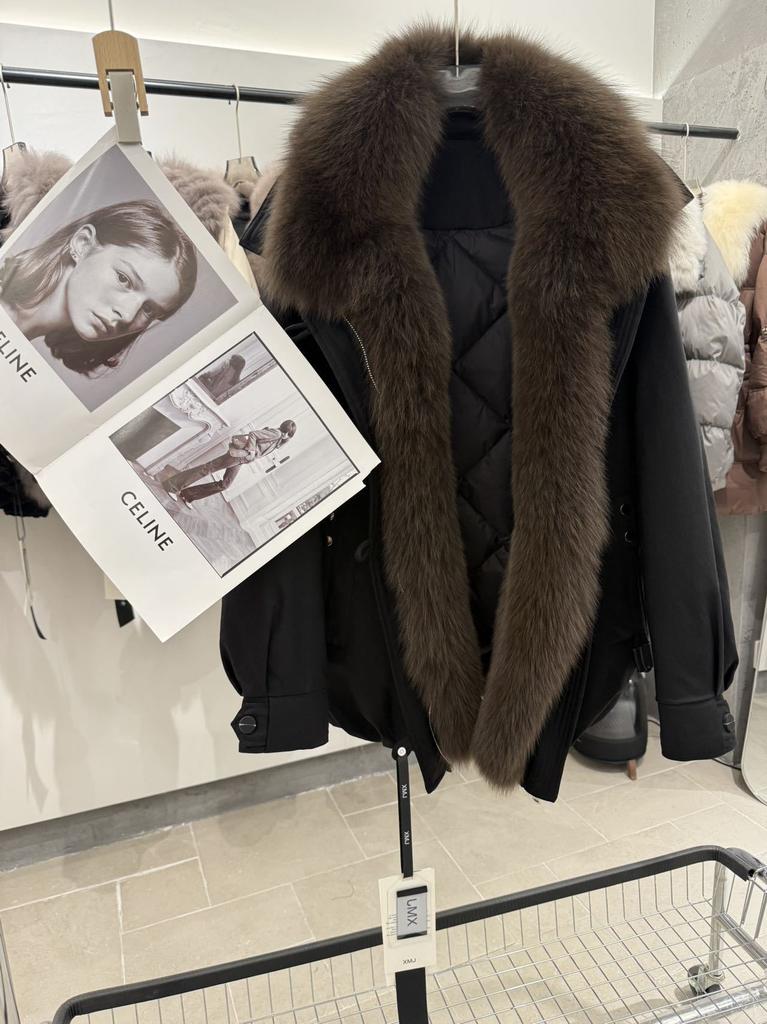 Removable oversized natural real fox fur collar down down pie overcome women's winter fashion versatile warm jacket