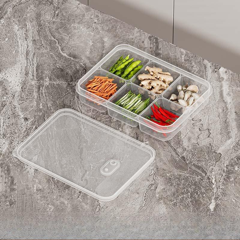 Transparent BPA-Free Plastic Storage Containers with Multiple Compartments for Refrigerator and Freezer