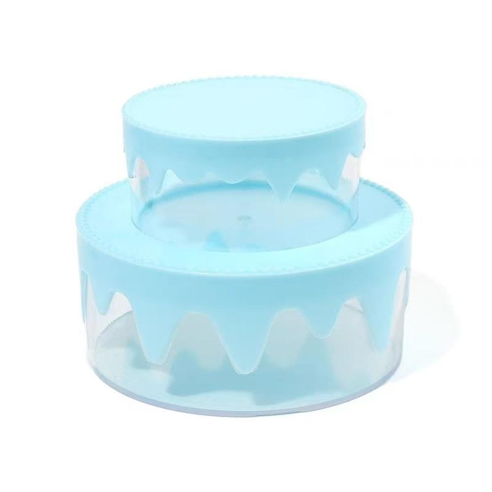 Cute Transparent Cream Cake Box Cake Shape Handmade Plastic Box Double Layers Jewelry Container