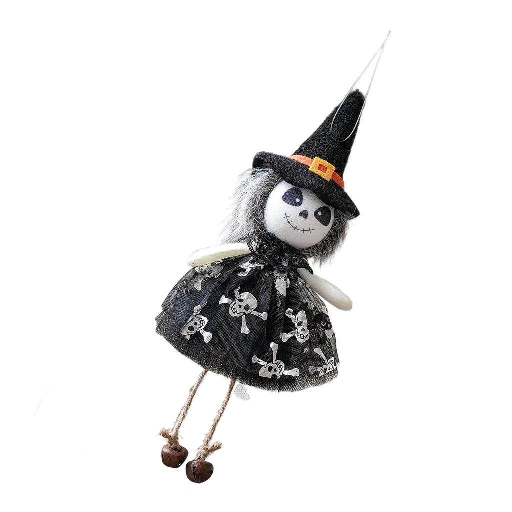 Halloweens Themed Fabric Hanging Ornament Scary Eerie Decorations Witch Black Cats Pumpkin Phantoms For Indoor Outdoor Use