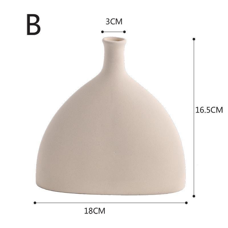 Nordische Polygon Runde Keramikvase Haus Wohnzimmer TV-Schrank Schreibtisch Ferienwohnung Kunstdekorationen Trockenblumenarrangements Vase