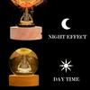3D Shiv Crystal Ball Night Lamp, Solar System Shiv Idol Crystal Ball Night Light, USB Table Colorful LED Wooden Base Lamp for Home