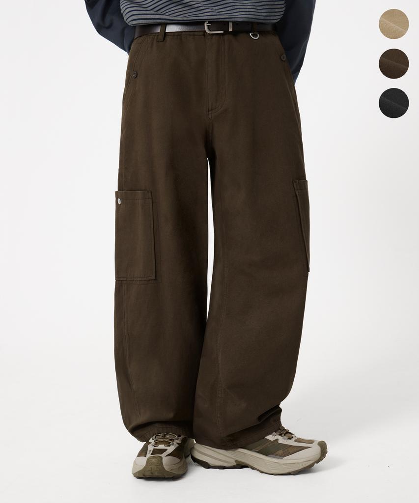 TRILLION Multi Cargo Semi-Wide Cotton Pants_3Color