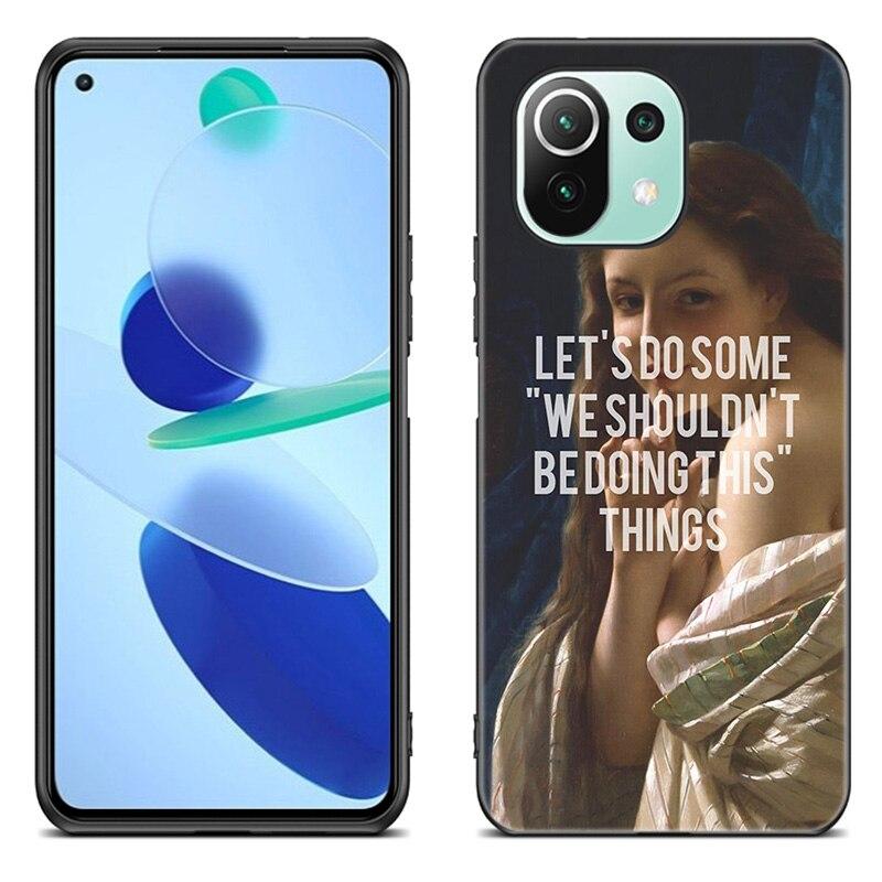 Renaissance Art Painting Case For Xiaomi Mi 11 Lite NE 11i 10T 11T Pro A2 A3 Lite POCO F3 M3 M4 C31 X3 Pro NFC GT Black Cover