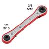 Refrigeration Ratchet Wrench 4 Different Sizes 1/4 X 3/16 Square X 3/8 X 5/16 Square Air Conditioning Ratcheting Service