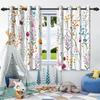 Wildflowers Floral Green Plants Window Curtains Blackout Washable Polyester Fabric Bedroom Living Room Home Decor Curtain 2 Pcs