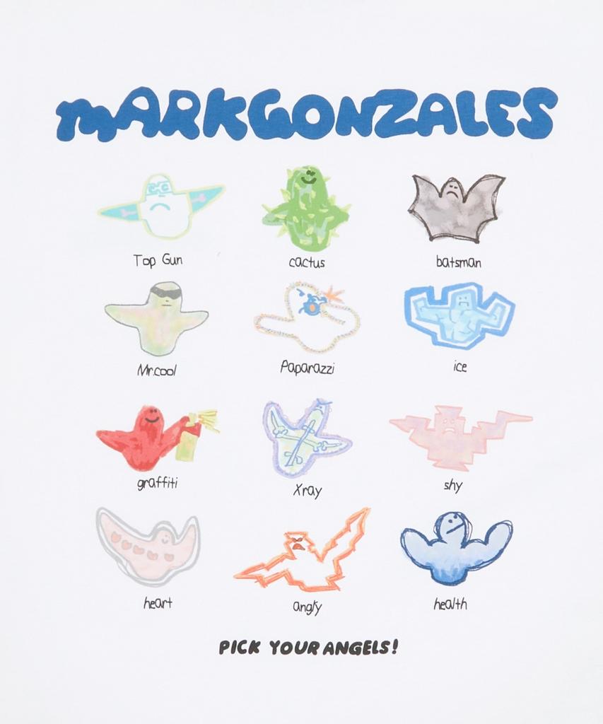 Mark Gonzales Angel Characters Short Sleeve T-Shirt - White