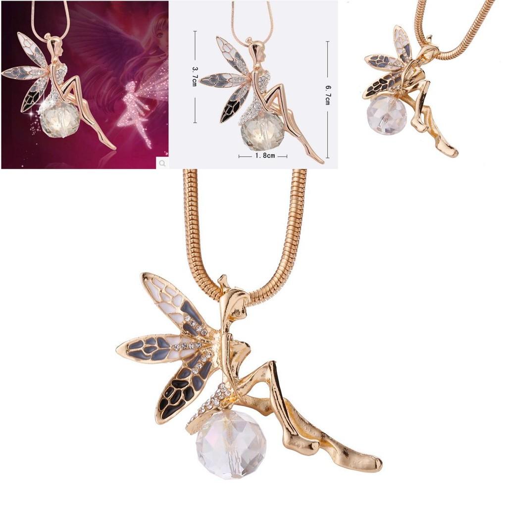 Stilvolle Engelsflügel Halskette Florales Design Legierung Schmuck Mode Accessoire Geschenk Für Sie Reisen