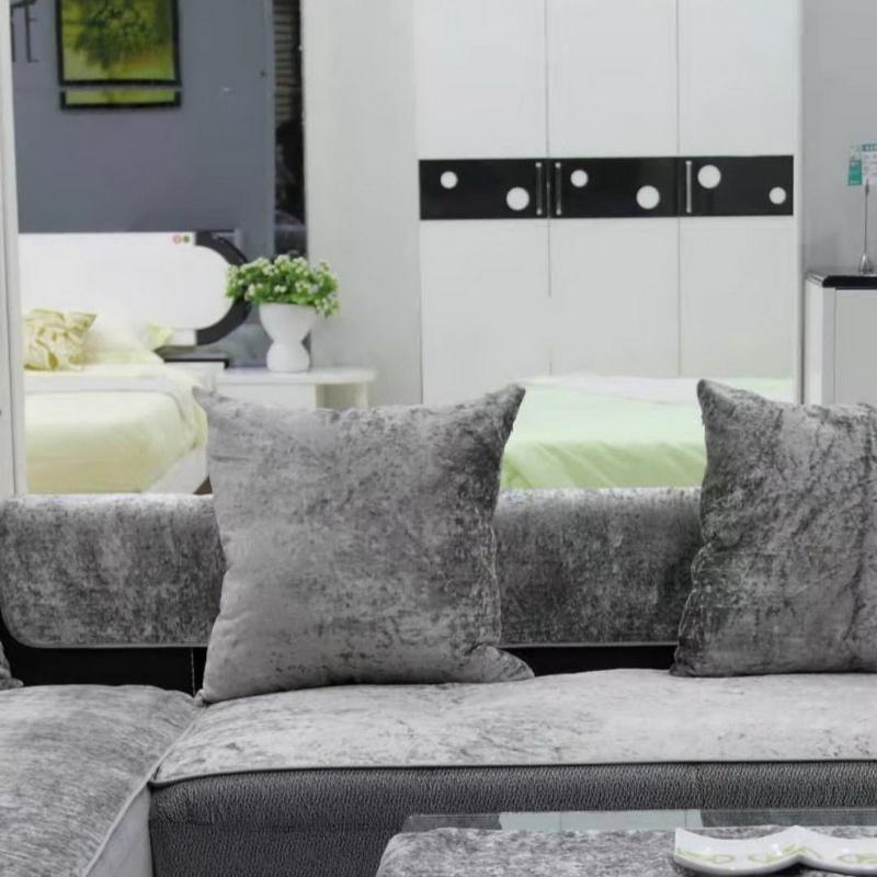 Modern Sofa Cushion Solid Color Sofa Covers for Living Room Suede Fabric Couch Cover Thicken Plush Soft and Anti-slip Sofa Cover