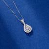 New 925 Sterling Silver Women Necklace Two Carat Drop -Shaped Pendant Full Diamond Zircon Clavicle Chain Jewelry Gift