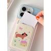 Suitable for Iphone16pro Puppy Cartoon Phone Case Apple 15 Card Case DIY Lanyard Protective Cover Cool and Trendy