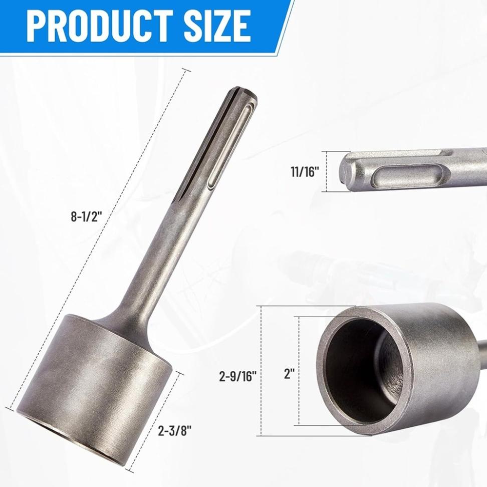 Heavy-Duty For SDS-Max T-Post Ground Rod Driver Compatible With Major Hammers Tool Forged Steel Drill Bit