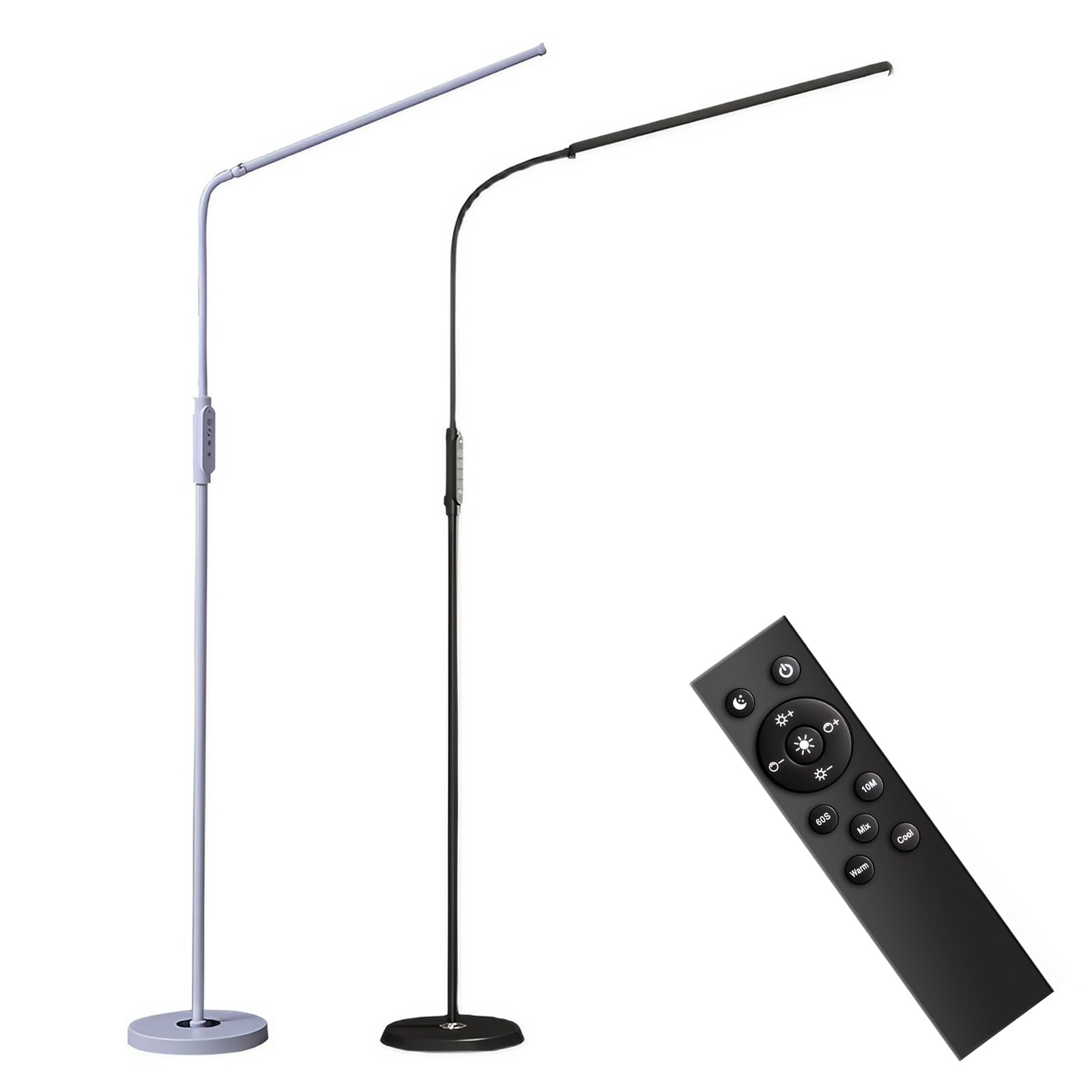 

Торшер LED Стильный Диммируемый Регулируемый по цвету Торшер Скандинавский LED Регулируемый угол наклона с пультом дистанционного управления Свободно регулируемый 360 чёрный