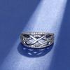 European and American style rhinestone rings for women, silver fashion hollow rings, hot-selling diamond-encrusted wedding rings