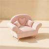 Upholstered Miniature Armchair with Heart Backrest Decorative Velvet