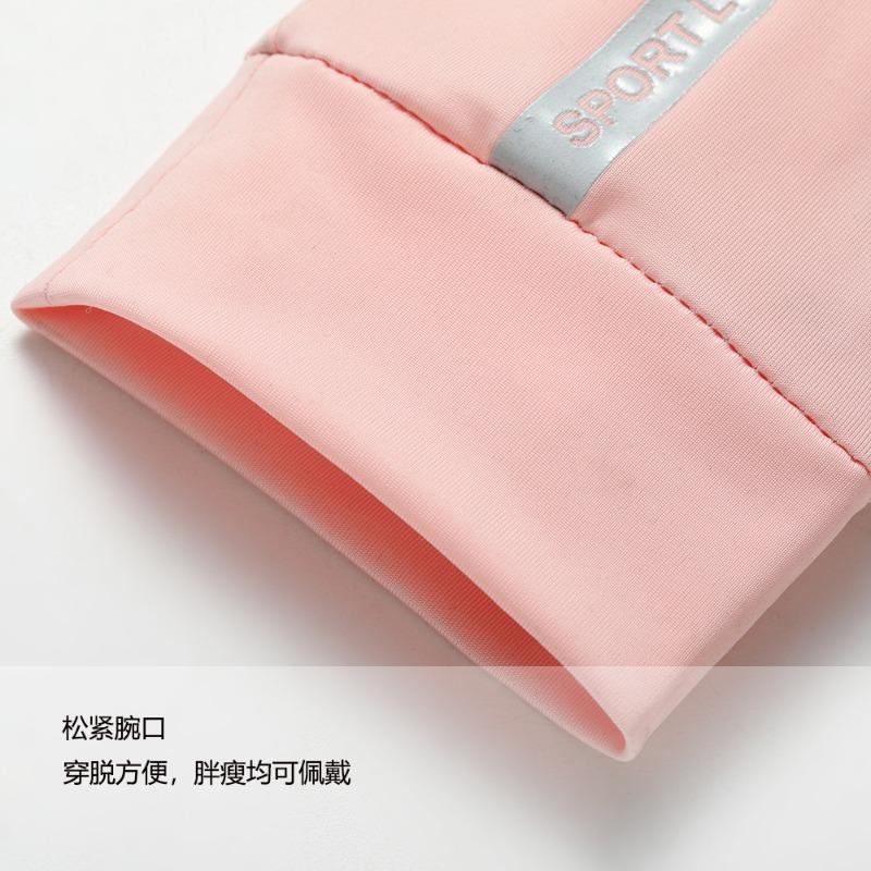Summer women's sunscreen gloves women's spring UV protection thin short ice silk cool outdoor sunscreen breathable