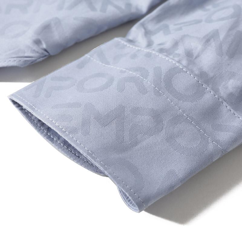 Emporio Armani Solid Color Button-Down Long Sleeve Shirt Men shirts Fog-Blue 3R1C86-1K0DZ-F752