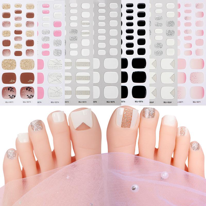 New Gel Foot Stickers, Manicure Stickers, Scallion Powder UV Lighting, Semi-baked, Semi-cured Toenail Stickers