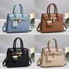 Pu Handbag For Women Large Tote Bag With Lock Closure And Inner Pockets For Daily Use