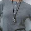 Black Leather Water Bottle Pendant Necklace - Versatile, Chic Accessory for Women