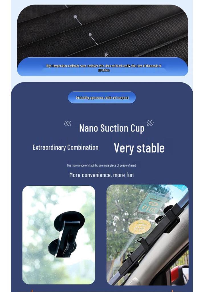 Retractable Car Sunshade: Foldable Heat Insulation Sun Blocker with Suction Cup.