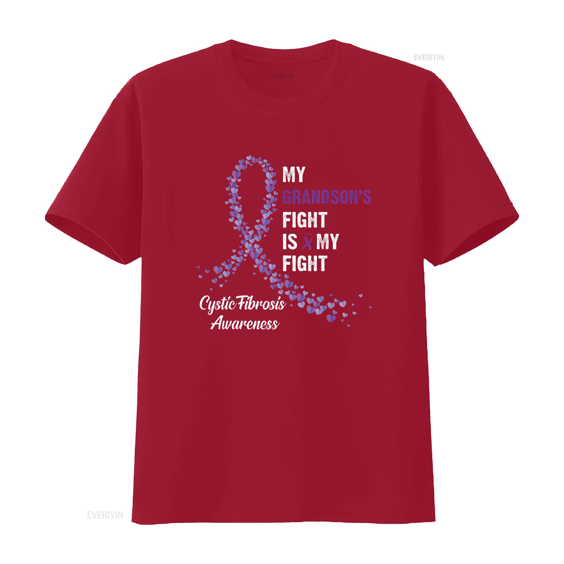 Womens My Grandson s Fight Cystic Fibrosis Awareness T Shirt Black 2X Large vintage Washed graphic Breathable Stylish S