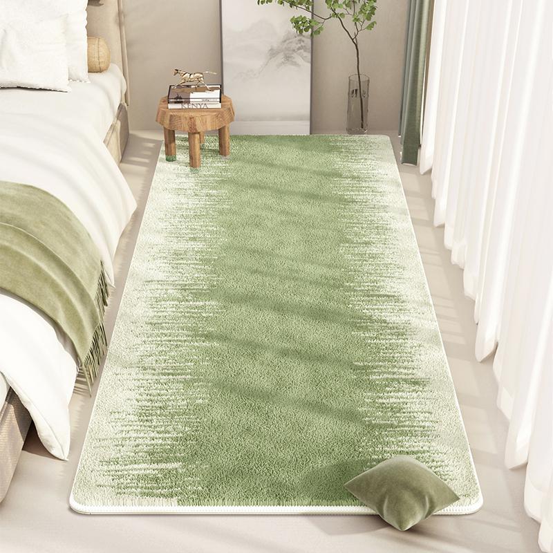 

Modern Plush Green Rug Washable Fluffy Soft Bedroom Carpet Thickened Living Room Floor Mat Home Decoration 80*120cm