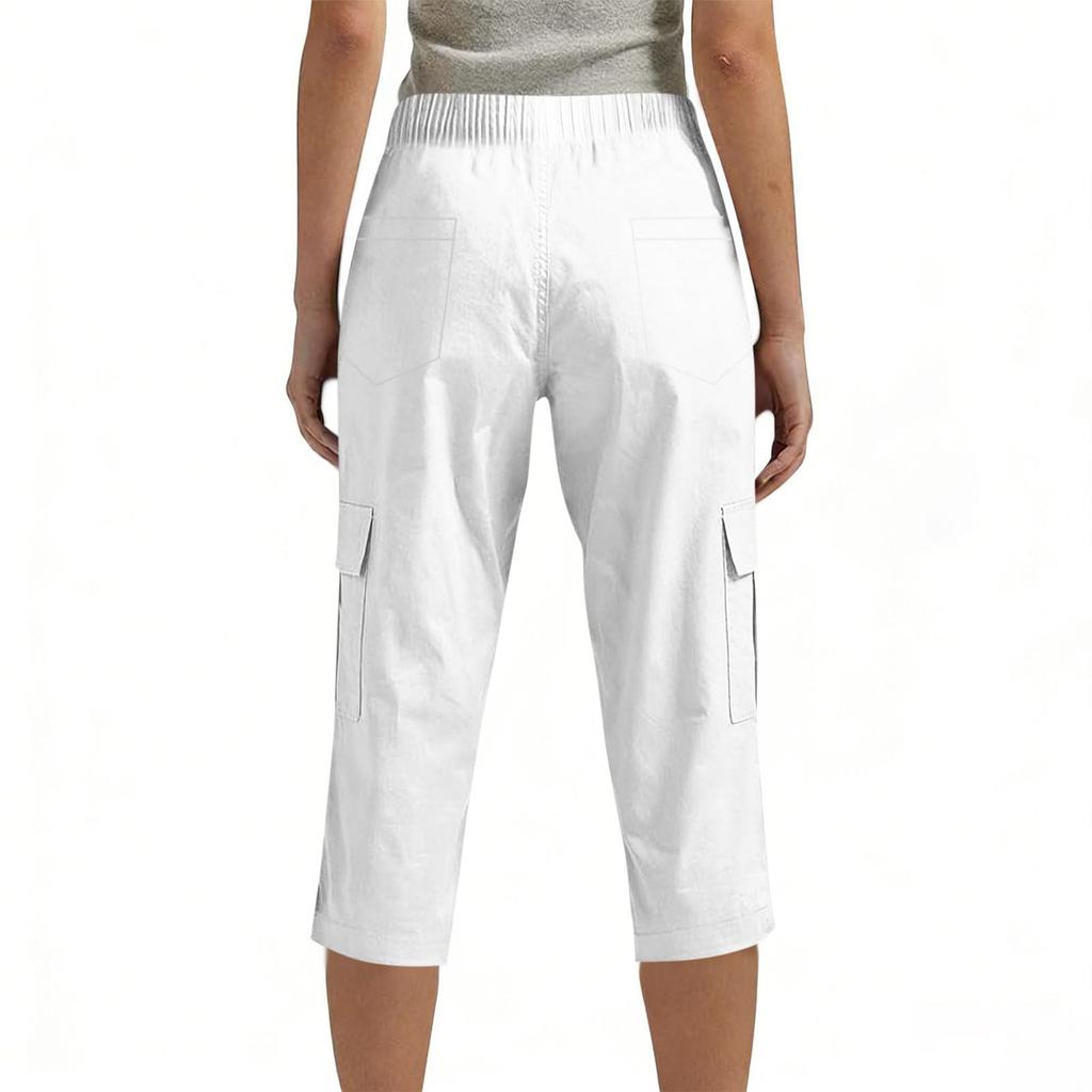 Women's Workwear Cropped Pants with Pockets