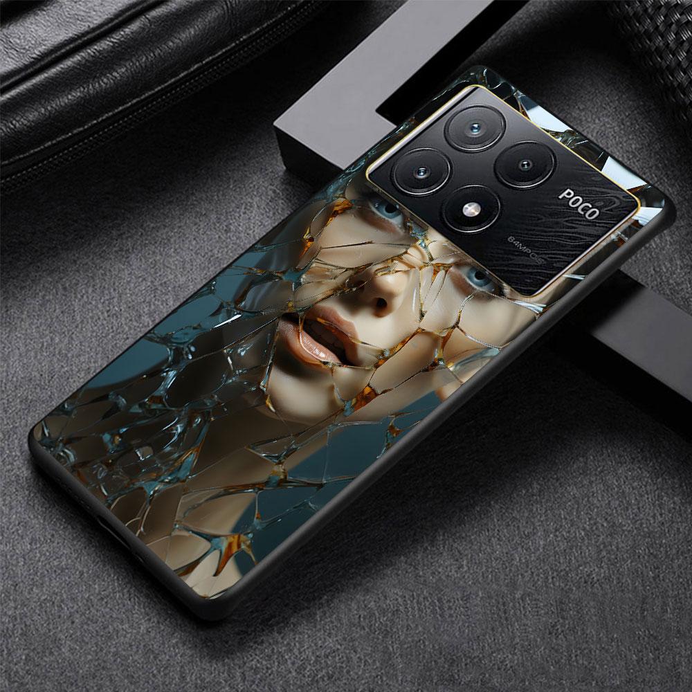 Beauty Crush Girl Case for Xiaomi Poco M3 X3 NFC X5 M5s M4 Pro 5G F3 Black Silicone Soft Phone Cover Coque