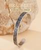 Dawapara Muslim Arabic Calligraphy Cuff Bangle Lotus Flower Arabic Blessing Adjustable Bangle Stainless Steel Jewelry