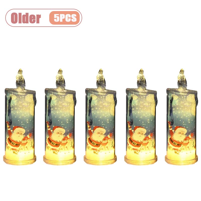 1-5 SZTUK LED Dekoracja Świąteczna Bezpłomieniowa Elektroniczna Świeca Realistyczne Kapiące Łzy Ozdoba Święty Mikołaj Bałwan Dekoracja Stołu